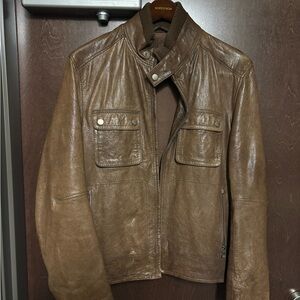 Hugo Boss Leather Jacket - Classic Bomber Style